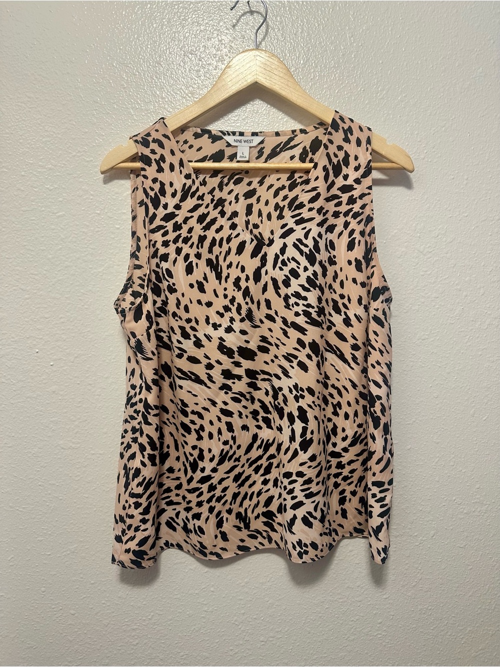 Nine West Pink and Black Animal Print Sleeveless Camisole